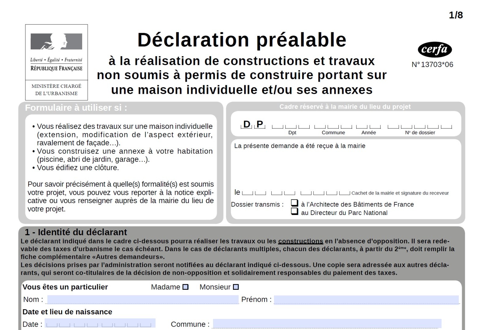 Déclaration préalable de travaux